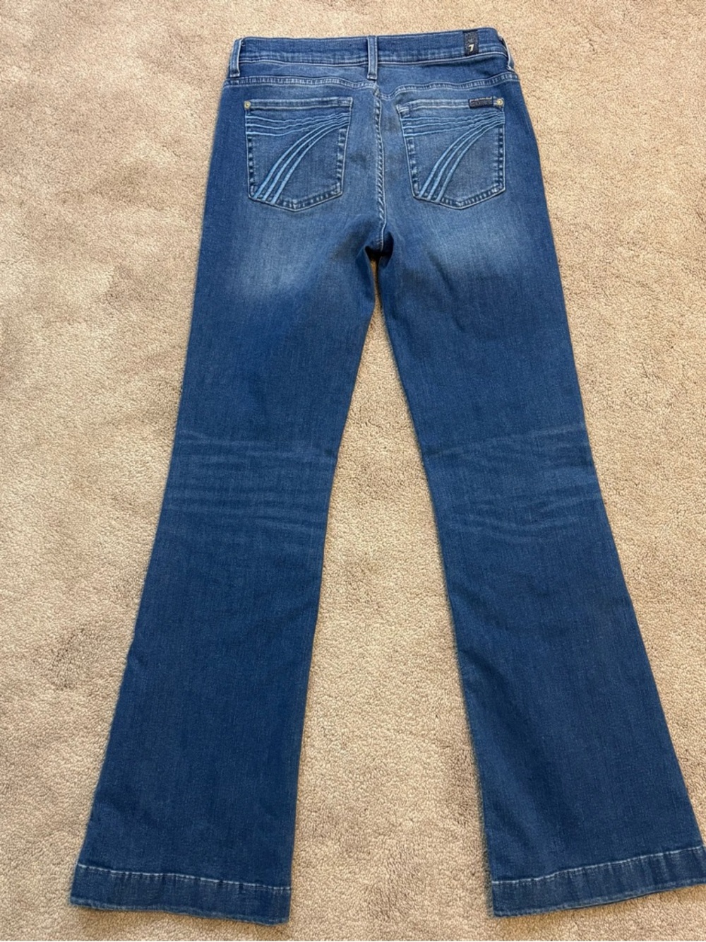 7 For All Mankind Dojo Jeans Womens 29 Flare Stretch Denim
